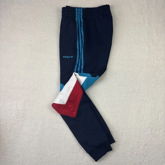 ADIDAS Mens 'Palmerston Joggers' Small Multicolor Sweatpants Zip Pockets Blue - Picture 7 of 14